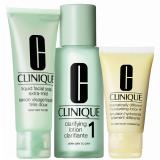 Clinique 3-Step Creates Great Skin 2 - zestaw 3 kroków do skóry suchej w kierunku miszanej (50ml, 100ml, 30ml)